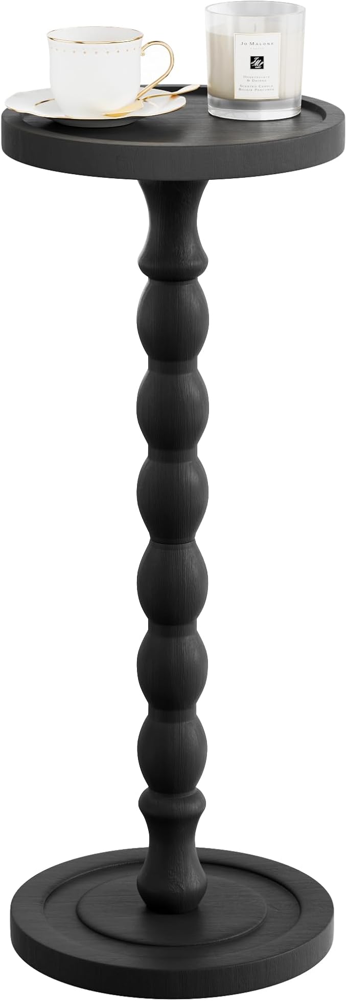 Solid Wood Drink Table, Rubber Wood‌ Small Round Side Table,living room