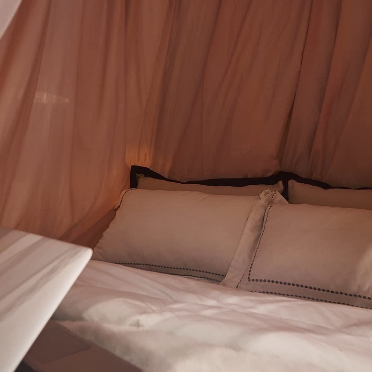 Luxurious Bed Canopy for Girls & Adults - Double Layer Princess Canopy with Lace