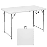 Folding Table 4 Foot Portable Heavy Duty Plastic Fold-in-Half Utility Table Small Outdoor