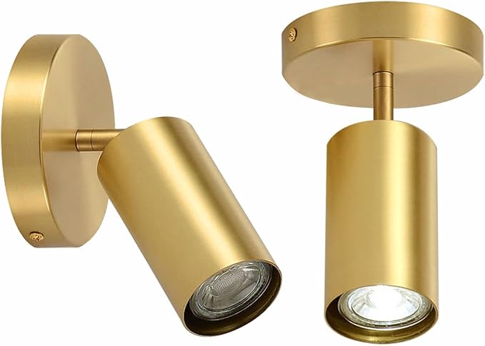 Modern Gold 4-Lights LED Track Lighting Kit Brushed Brass Flush Mount Ceiling