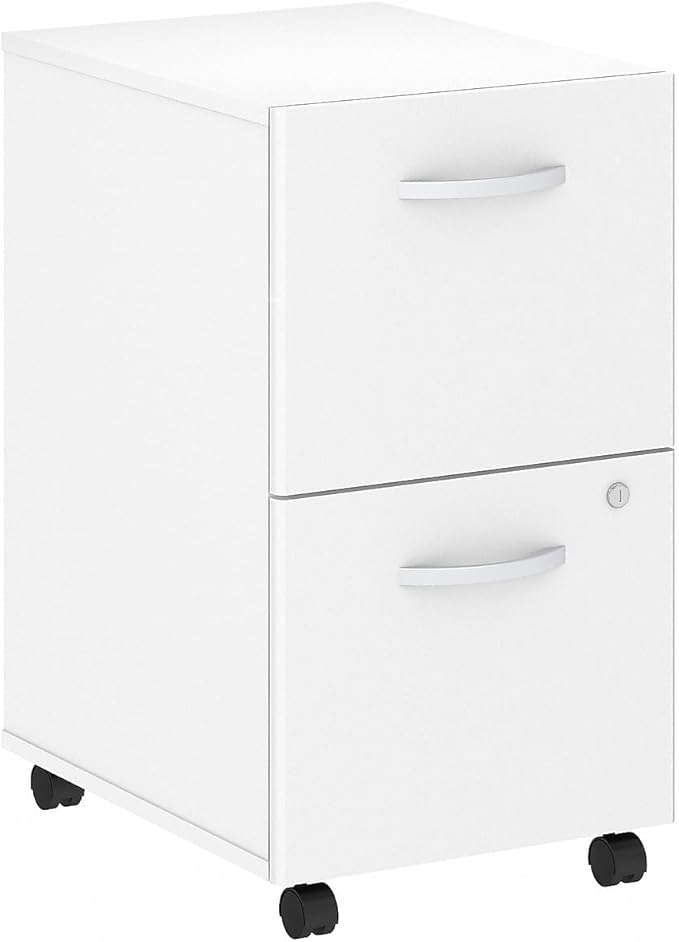 Furniture Studio C 2 Drawer Mobile File Cabinet in White