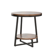 End Table, 2 Tier Round Side Table with Storage Shelf