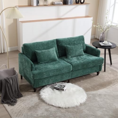 68.9'' Chenille Fabric Loveseat Sofa Futon Couch for Living Room