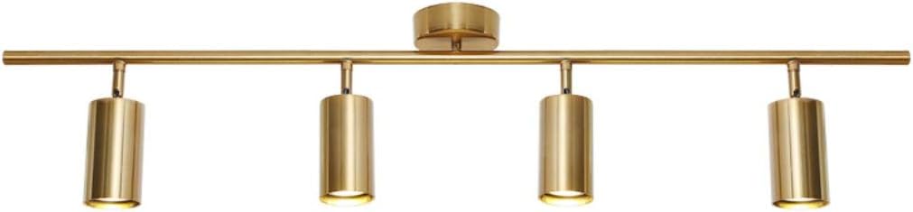 Modern Gold 4-Lights LED Track Lighting Kit Brushed Brass Flush Mount Ceiling