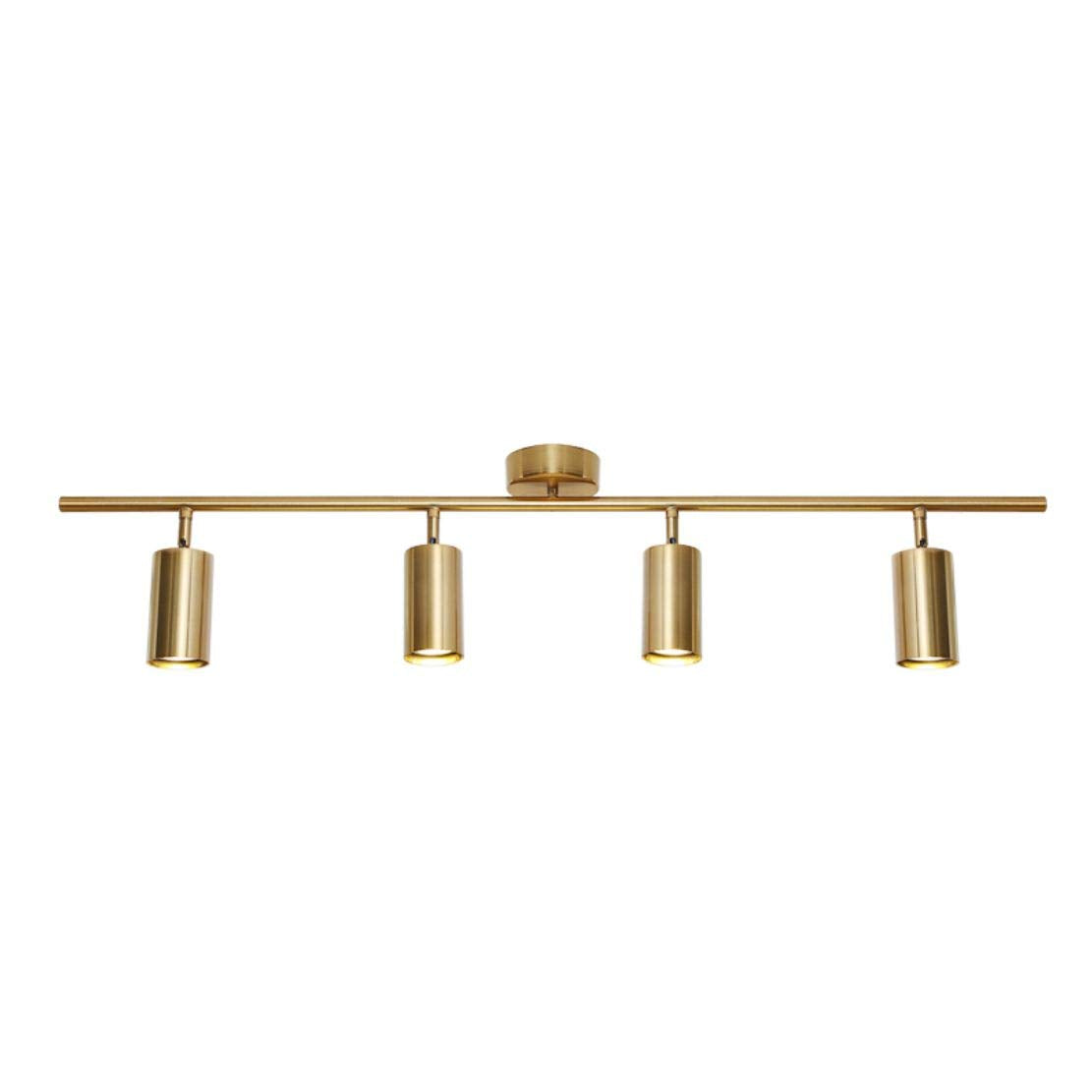 Modern Gold 4-Lights LED Track Lighting Kit Brushed Brass Flush Mount Ceiling
