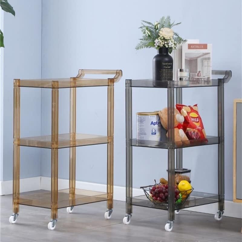 Kitchen Storage Cart, Rolling Snack Trolley with Spacious Tabletop