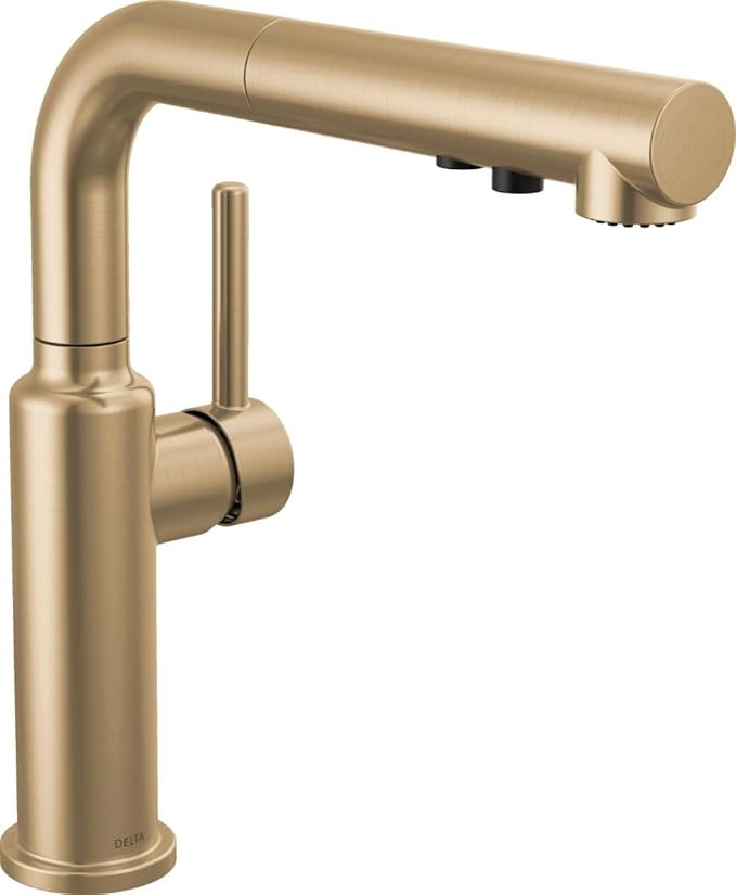 Faucet Daneri Pull-Out Kitchen Faucet, Gold Kitchen Faucets with Pull-Out Sprayer
