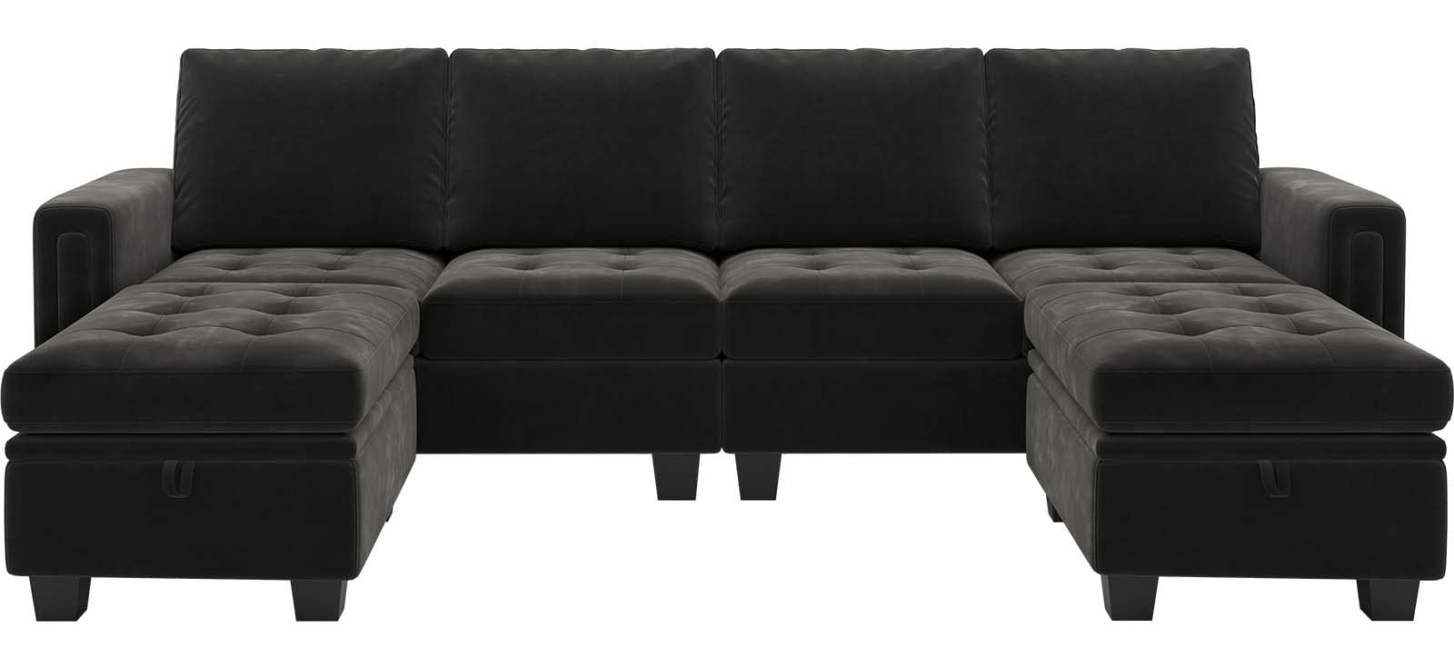 Velvet U Shaped Sectional Sofa Couch