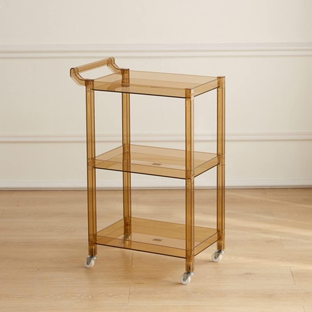 Kitchen Storage Cart, Rolling Snack Trolley with Spacious Tabletop