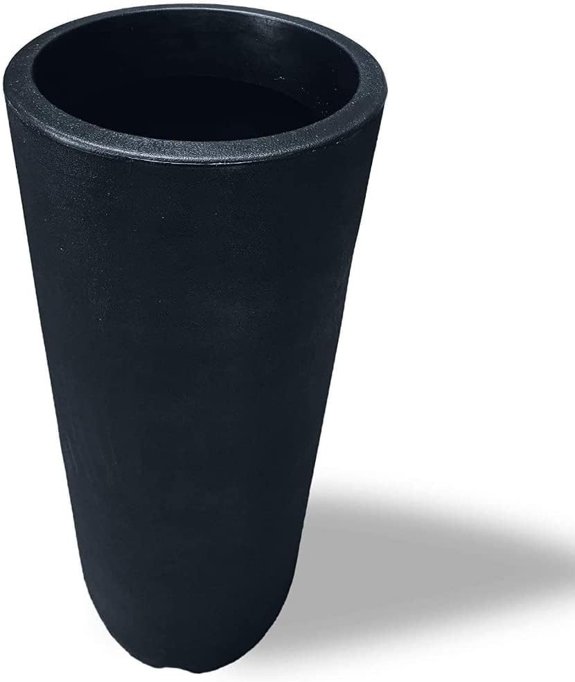 24 inch Tall Planter with Drainage, Outdoor Round, Lightweight & Resistant Plant Containers