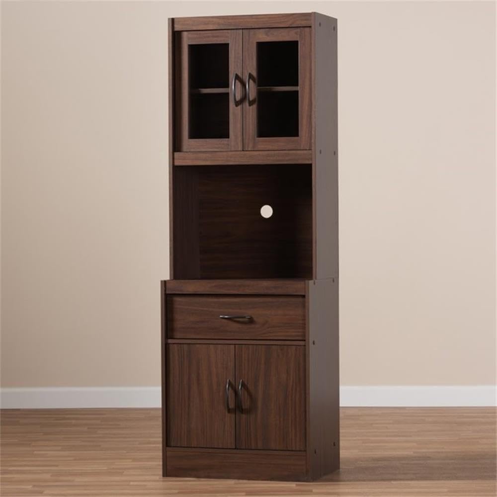 Kitchen Cabinet and Hutch in Dark Walnut