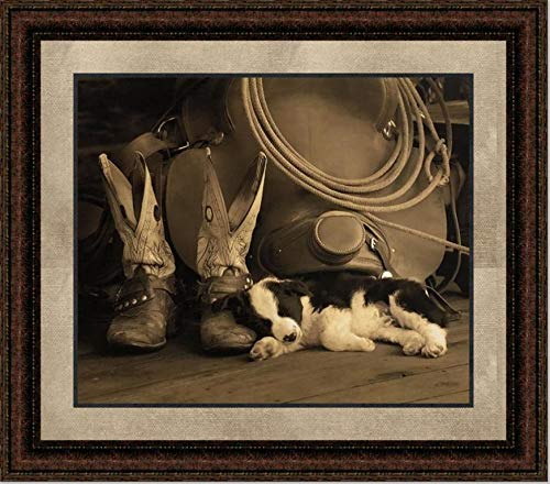 Cowboy Puppy | Framed Western Print | Various Styles