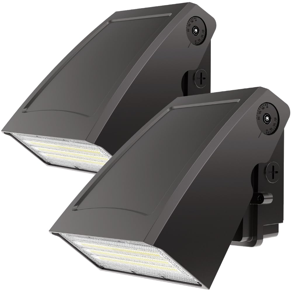Wall Pack 40W: 5200lm 5000K 0-90°Adjustable ETL Certified - 2PACK Wall Pack