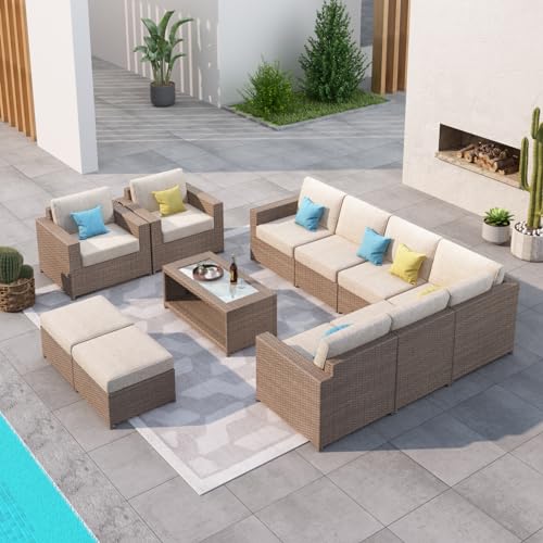 Fully Assembled Outdoor Sectional Sofa Set with Cushions