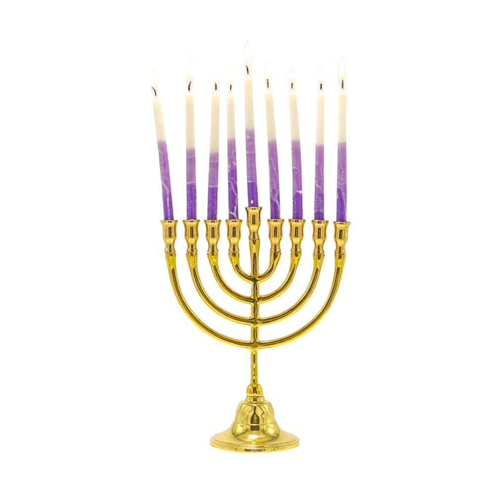 Classic Bronze Hanukkah Menorah - 8.5"x7" - Elegant Judaica Gift