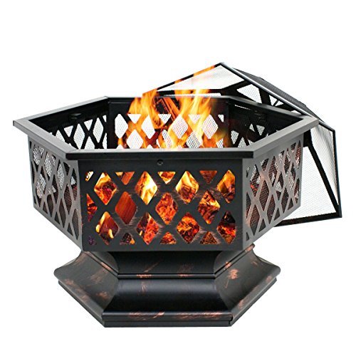 Shaped Fireplace Outdoor Home Garden Backyard Firepit,Oil Rubbed Bronze