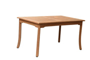 6 Seats 7 Pcs Grade-A Teak Wood Dining Set: 60" Rectangle Table and 6 Hari Stacking