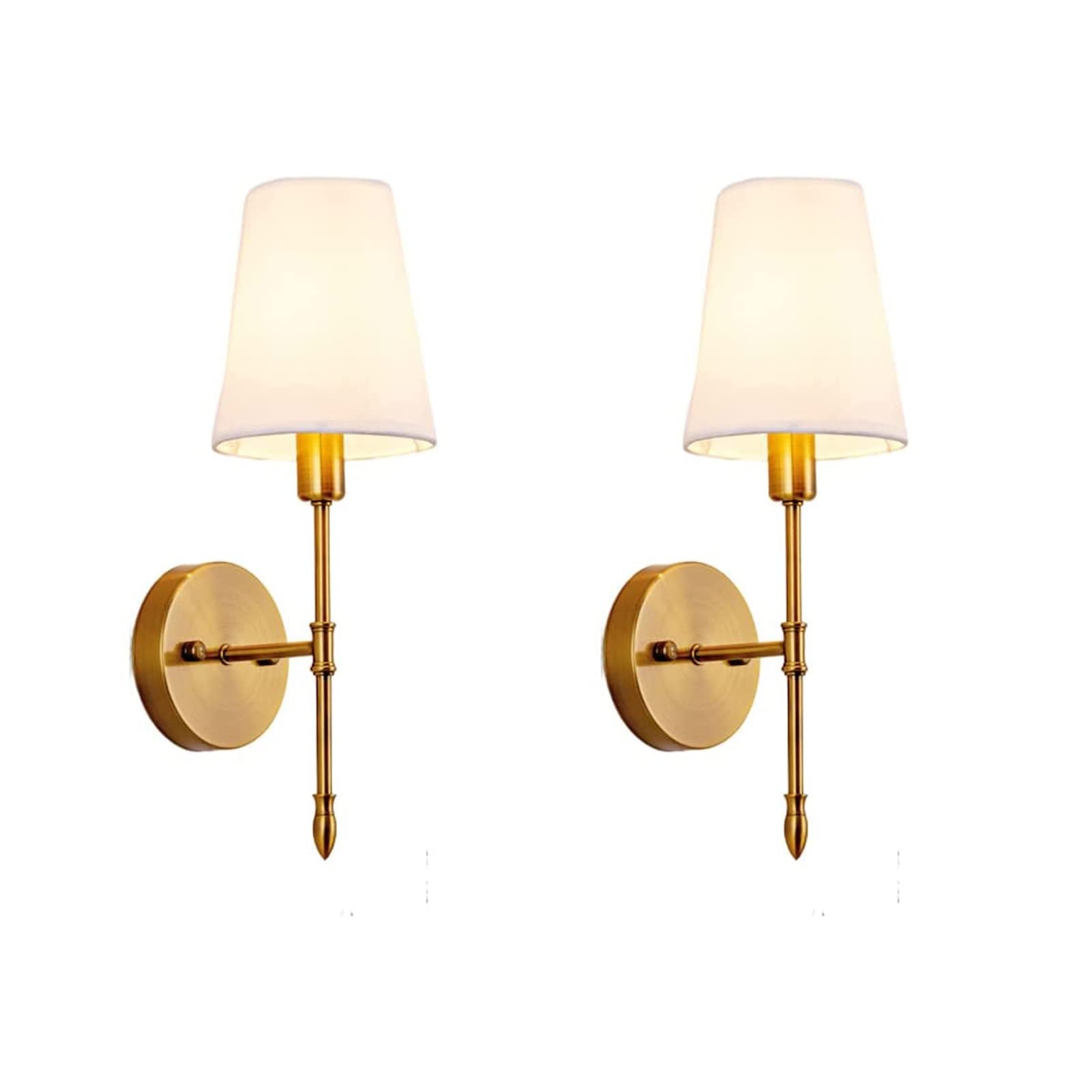 Powered Sconces Set Of 2,No Wiring Required Fabric Wall Lamps,With Remote Dimmable