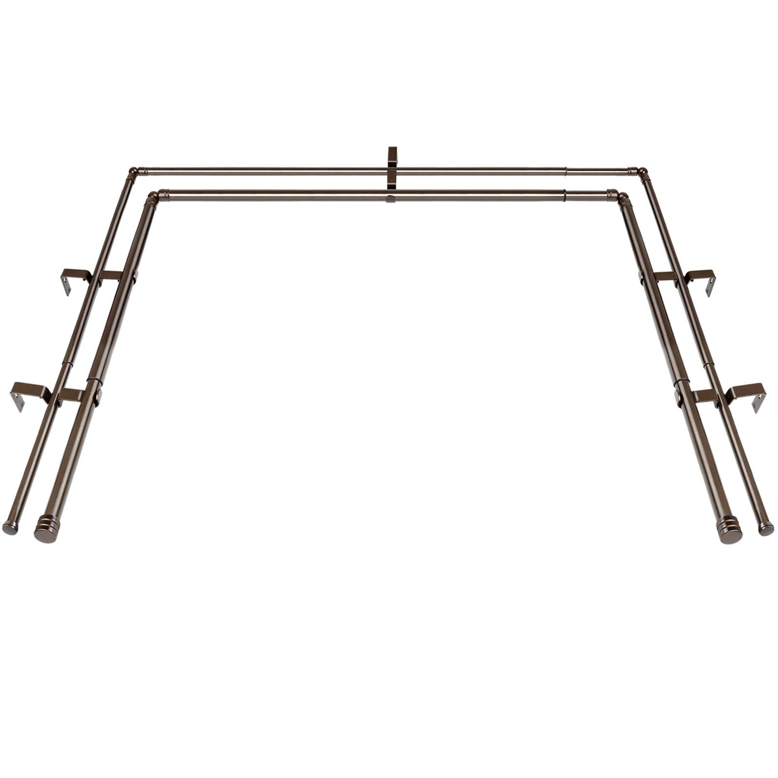 1 Inch Heavy Duty Double Bay Window Curtain Rods