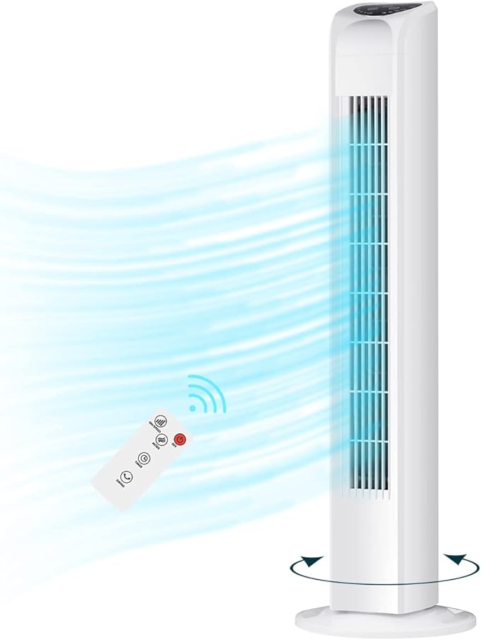 Tower Fan with Remote, Electric Standing Tower Fan Floor Fan for Bedroom