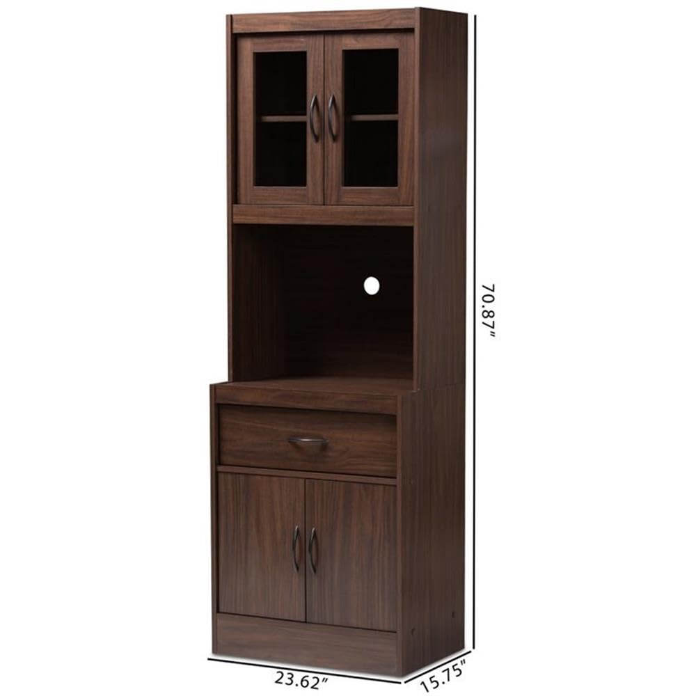 Kitchen Cabinet and Hutch in Dark Walnut