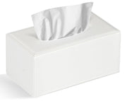 Tissue Box Cover Rectangular Tissue Box Holder for Bathroom (White)