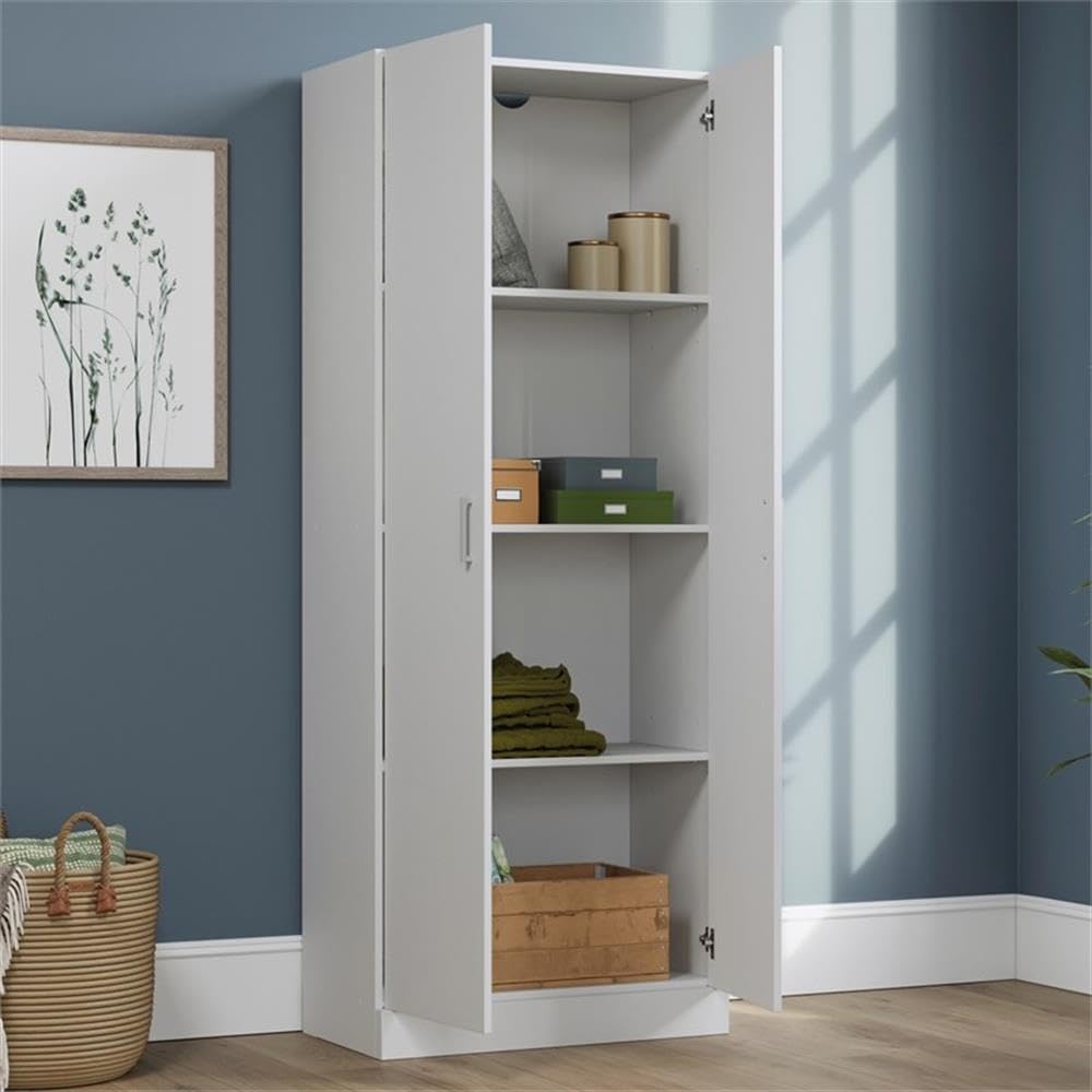 Engineered Wood Storage Cabinet in White Finish