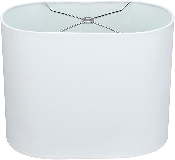 37041A Transitional Oval Hardback Shaped Spider Construction Lamp Shade in Off-White