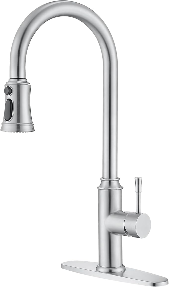 Rose Gold Kitchen Faucet with Pull Down Sprayer