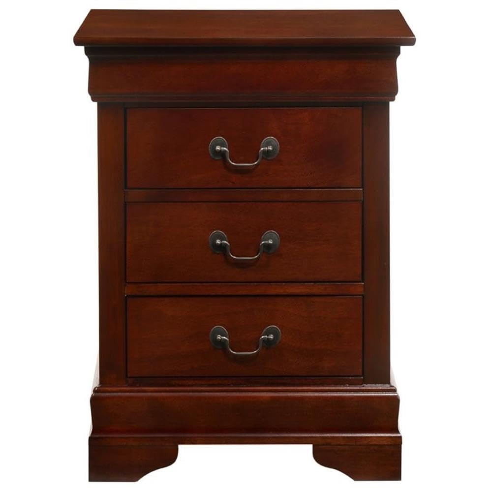 Louis Phillipe 3 Drawer Nightstand in Cherry