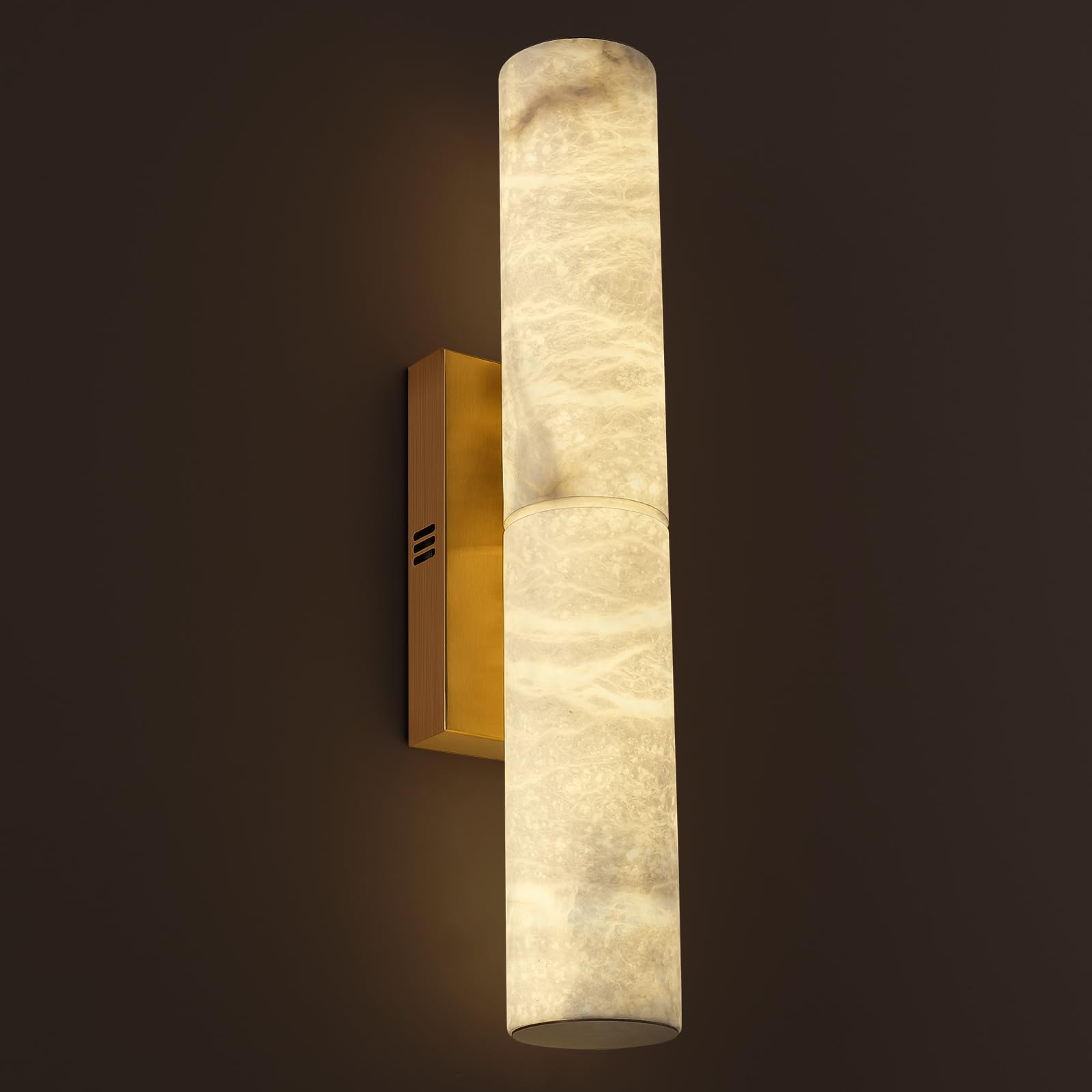 Brass Alabaster Wall Sconces, 20" Natural Marble Wall Sconce