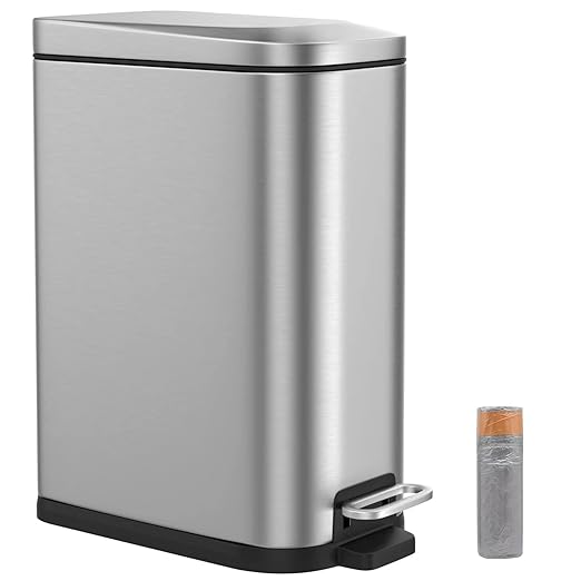 15 Liter/4 Gallon Stainless Steel Trash Can with Soft Close Lid