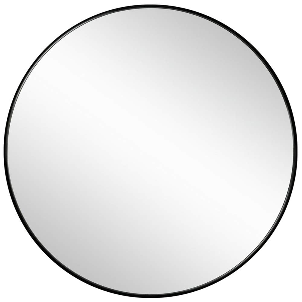 42" Round Wall Mirror, Metal Frame Circle Bathroom Mirror