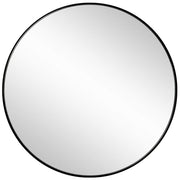 42" Round Wall Mirror, Metal Frame Circle Bathroom Mirror