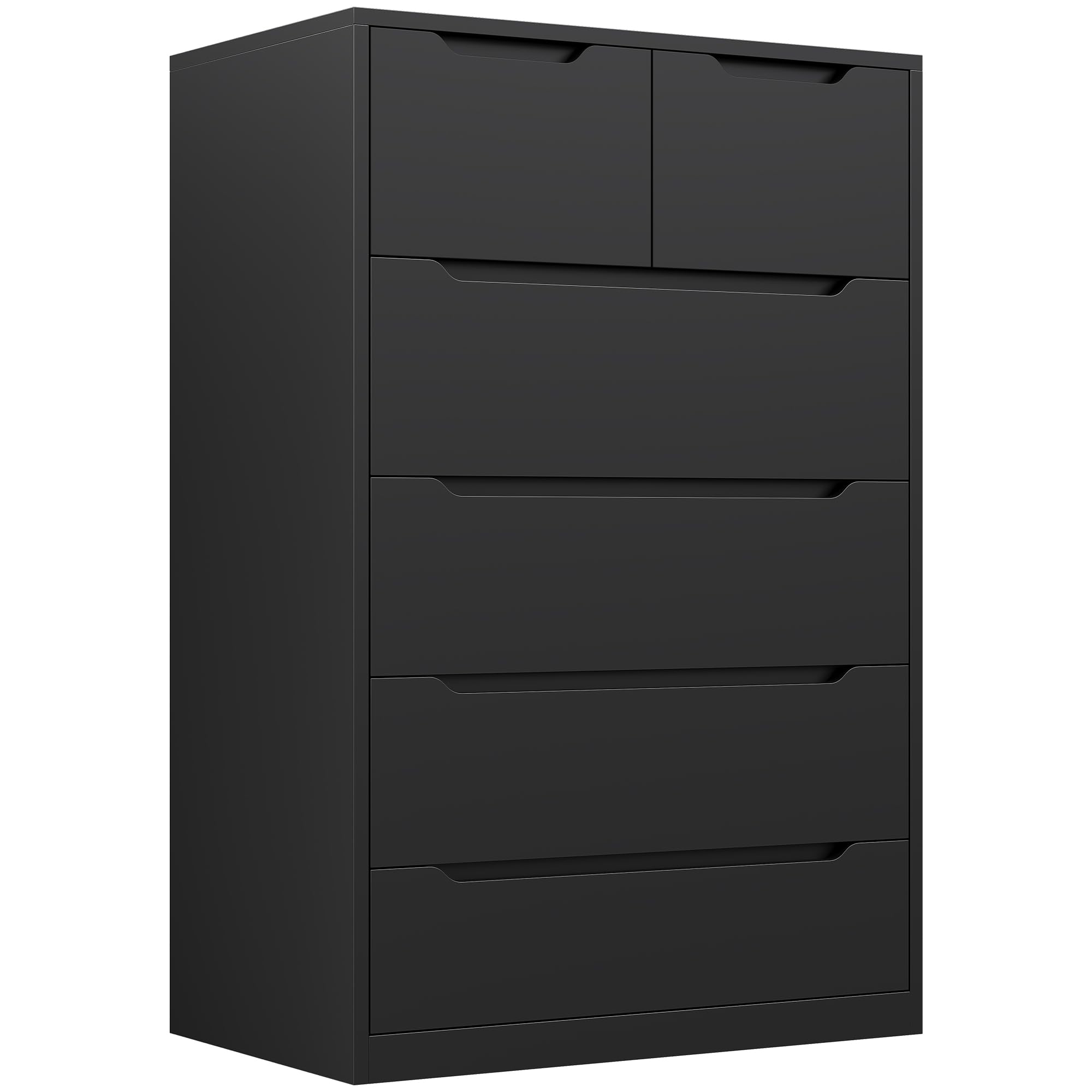6 Drawer Dresser for Bedrom,Tall Black Chest of Drawers for Bedroom, Hallway, Closet