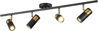 4 Lights Matte Black Track Lighting Modern Flush Mount Ceiling Light Modern