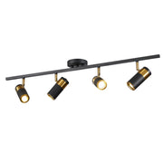 4 Lights Matte Black Track Lighting Modern Flush Mount Ceiling Light Modern