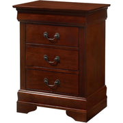 Louis Phillipe 3 Drawer Nightstand in Cherry