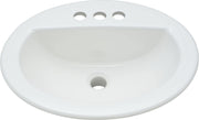 PF19164 Rockaway 19" Oval Vitreous China Drop In Bathroom Sink