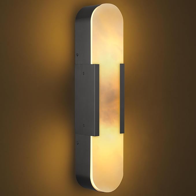 Alabaster Wall Sconce, 20" Natural Marble Wall Sconce