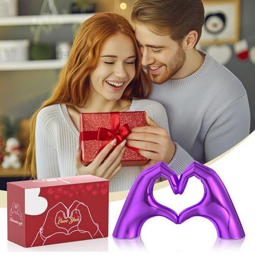 Purple Heart Hands Decor for Living Room Bedroom Bookshelf Coffe Table