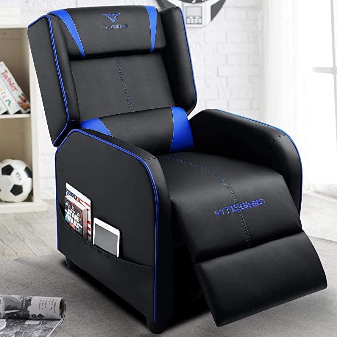 Gaming Recliner Chair Racing Style Single PU Leather Sofa Modern Living Room