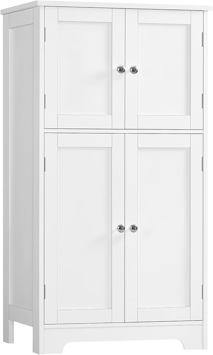 Bathroom Floor Storage Cabinet, Freestanding Bathroom Cabinet with 4 Doors