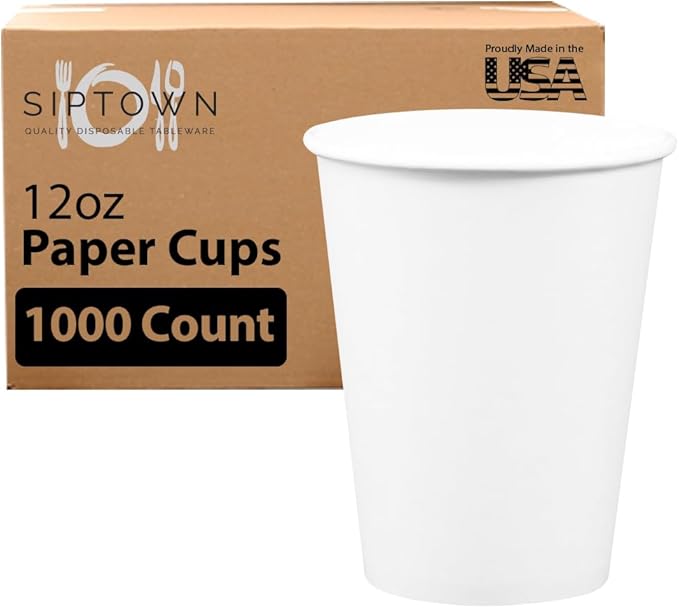 Made-In-USA 12 Ounce Disposable Hot Paper Cups