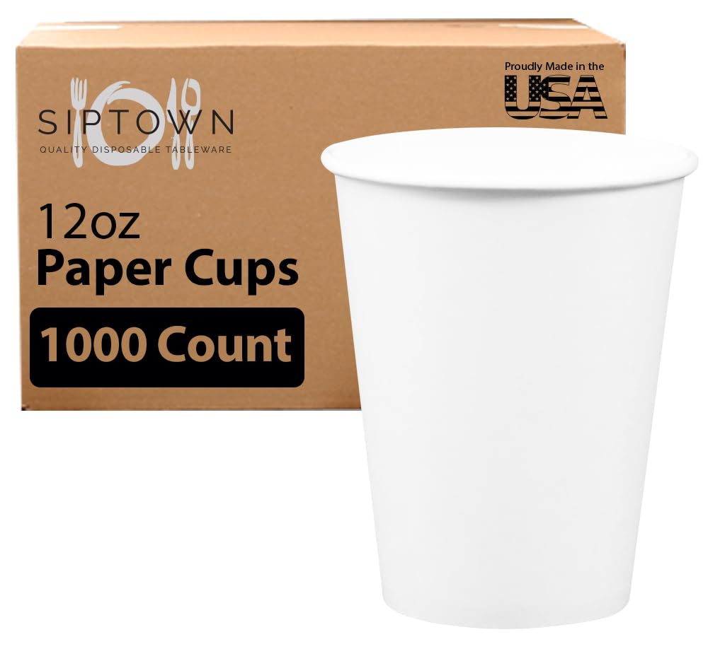 Made-In-USA 12 Ounce Disposable Hot Paper Cups
