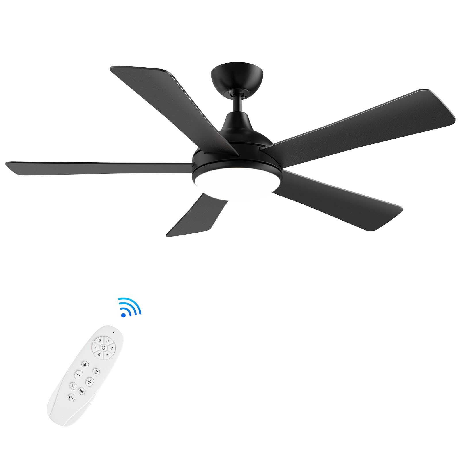 Inch Ceiling Fans with Lights and Remote - Black Ceiling Fan with Light, Quiet Reversible