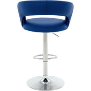 Stool, Modern PU Leather Swivel Adjustable Barstool with Hollow Back and Arms