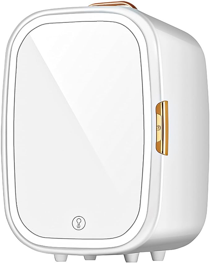 11 Liter Skincare Fridge, Makeup Refrigerator with Dimmable LED Mirror Door
