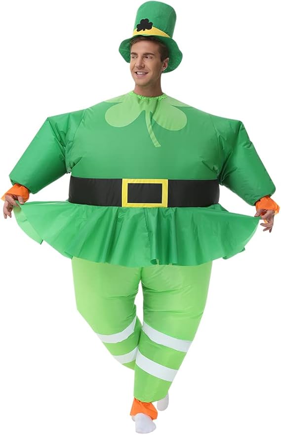 Inflatable Leprechaun Costume for Adults St. Patrick Day Costume Leprechaun