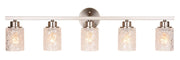 37" Vanity Lights, 5 Light Wall Sconce Lighting, Brushed Nickel Bathroom Lights Over Mirror